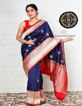 Blue Banaras Saree 1