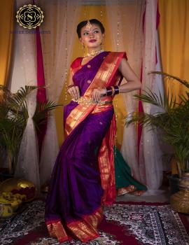 Purple Gadwal saree